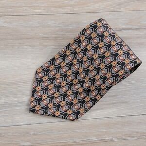 Burberrys of London Floral Necktie Men's Black Brown Geometric Classic Tie